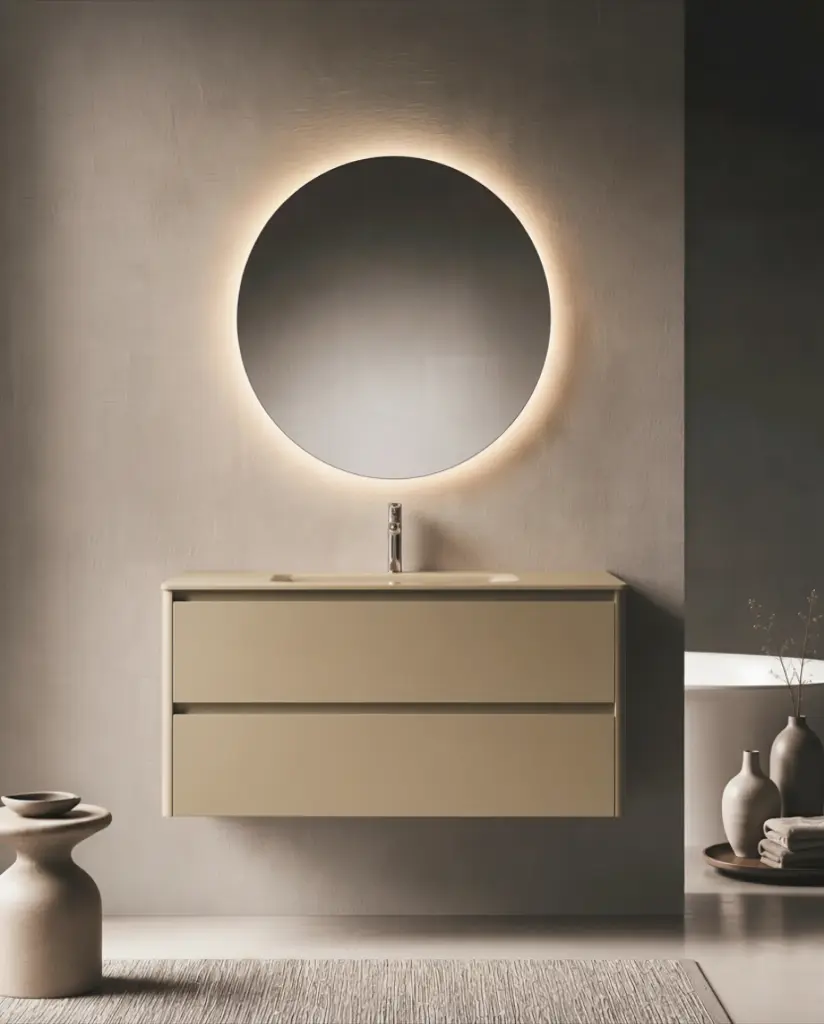 Meuble vasque avec ou sans pieds 120cm, Cappuccino mat, Vendome