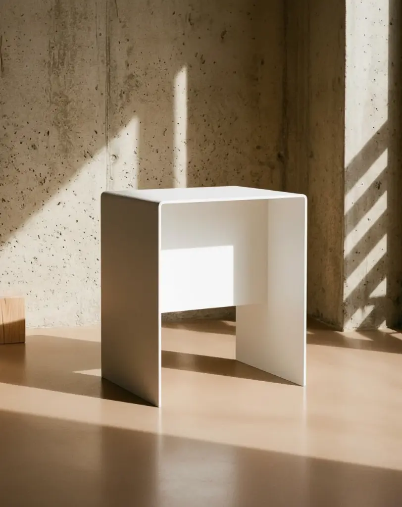 Tabouret de salle de bain, Solid Surface 40cm, Square