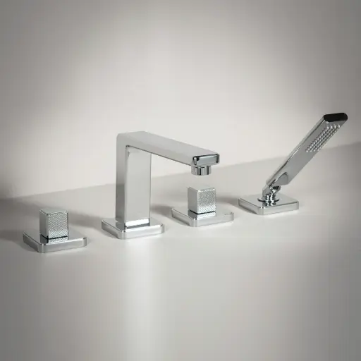 Robinet mitigeur de bain de plage, manette cannelée, Chromé, Star    