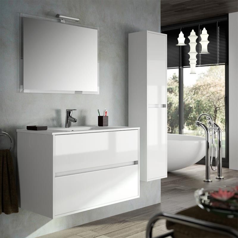 meuble salle de bain blanc 90 cm - meuble salle de bains blanc