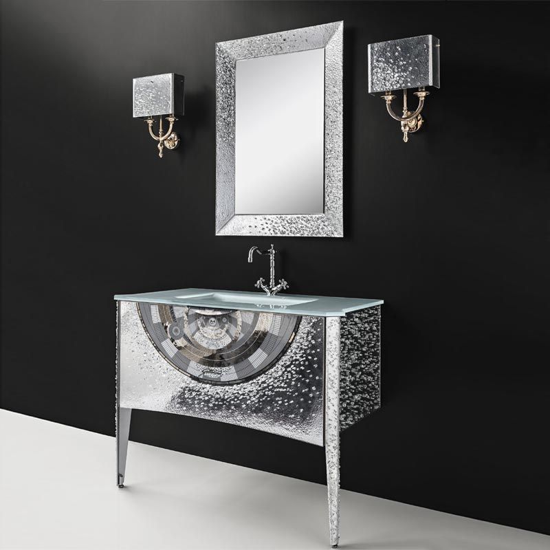 Céline, miroir salle de bain 98X70 cm, cadre verre argent