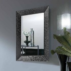 Céline, miroir salle de bain 98X70 cm, cadre verre noir