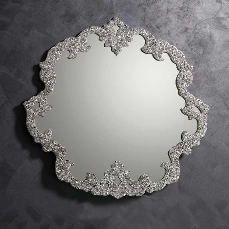 Stéphanie, miroir salle de bain 95x93 cm, granité gris argent