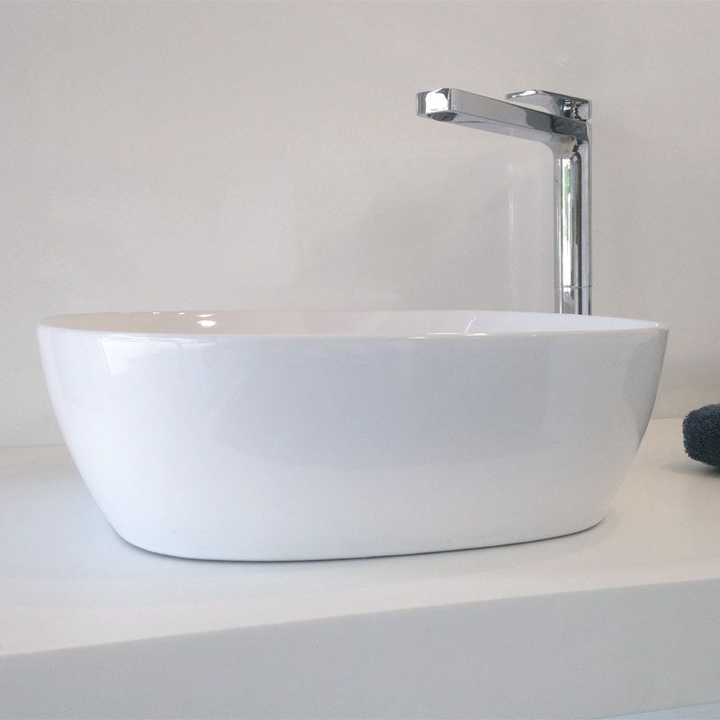 Vasque à poser, delicate, blanche, 37.5x37.5 cm
