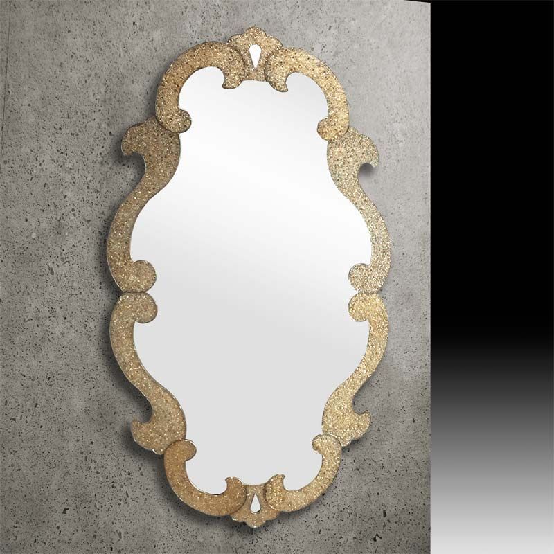 Elodie, miroir salle de bain 150x85 cm, granité or/ argent 