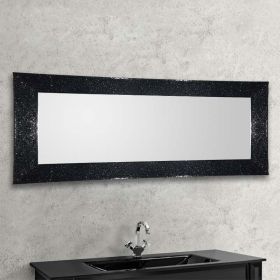  Valérie, miroir salle de bain 168x73 cm, cadre verre noir
