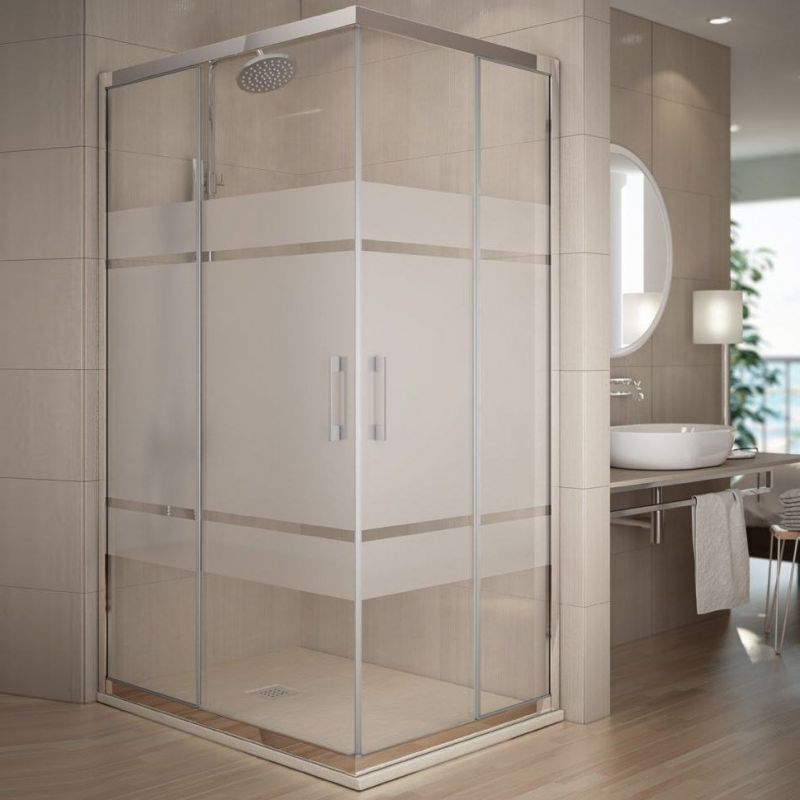 Mai & Mai Paroi de douche cabine de douche 80x120 avec porte de douche coulissante côté droite verre trempé transparent receveur compris RAV18