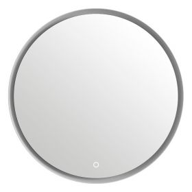 Miroir Ø70 cm Led minéral, matière composite minérale, Plate