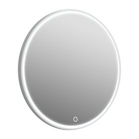 Miroir Led minéral , diamètre 70 cm, matière composite minérale, Rond Plat