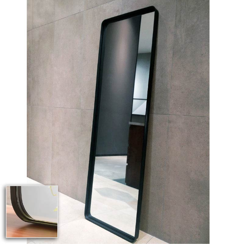 Miroir à poser en métal noir mat, H150 x l50 cm, Hexa