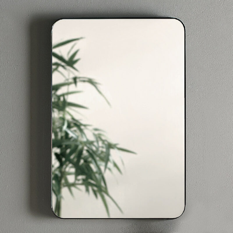 Miroir rectangulaire en métal noir mat, 50x75 cm, Frame