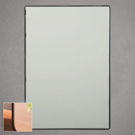 Miroir rectangulaire l.60 x H.80 cm en métal noir mat, Frame - image 2