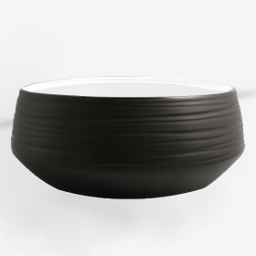 Vasque à poser Ø42 cm, en céramique, noir et blanc - Strip2 - image 2