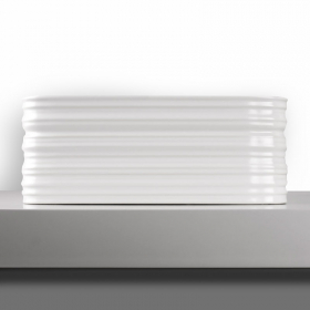 Vasque à poser 38 x 38 cm, carrée, céramique, blanc brillant - Strip - image 2