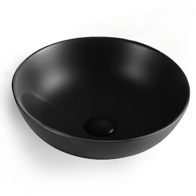Vasque à poser Ø39,5 cm, bol en céramique noir mat, Art