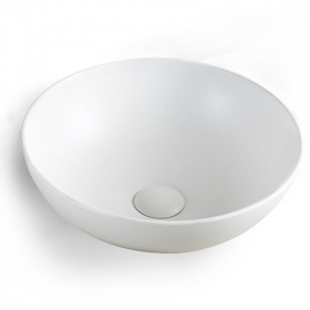 Vasque à poser Ø39,5 cm, bol en céramique blanc mat, Art