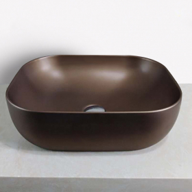Vasque à poser bronze, en céramique, 49x40 cm, Bronze