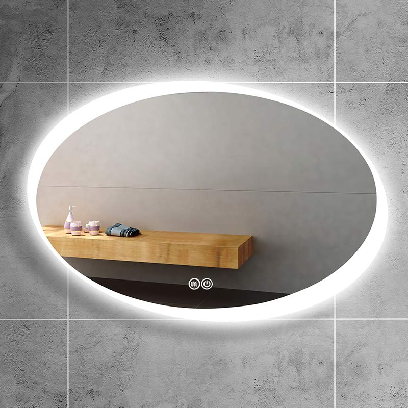 Miroir 100x70 cm éclairant LED ovale, Eclipse - image 2