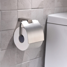 Bisk Glace Gamme Porte Rouleau Papier Toilette sans Couvercle Chrom/é 15,5/ x 15,5/ x 6,5/ x 6,5/ x 10/ cm