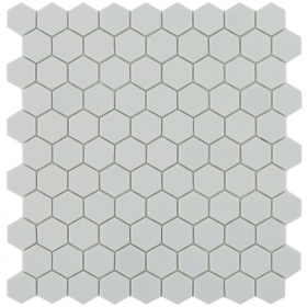 Mosaïque héxagonale verre recyclé grise, 31x32 cm, Nordic light matt grey