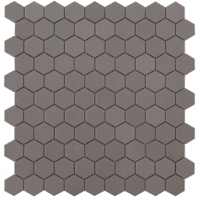 Mosaïque héxagonale verre recyclé brun, 31x32 cm, Nordic matt frappe