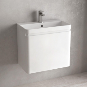 Meuble-vasque 60 x 35 cm, faible profondeur, Blanc, Eze - image 2