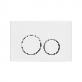 Plaque de déclenchement boutons ronds compatible avec bâti-support Geberit, Blanc