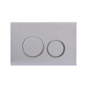 Plaque de déclenchement boutons ronds compatible avec bâti-support Geberit, Chromé