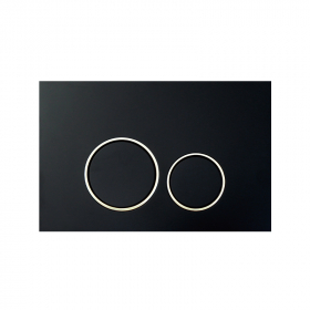 Plaque de déclenchement boutons ronds compatible avec bâti-support Geberit, Noir mat