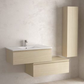 Ensemble meuble-vasque 90cm + colonne et meuble de rangement, Scale