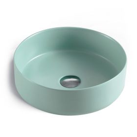 Vasque à poser vert d'eau mat, Ø36 cm céramique fine, Art