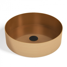 Vasque à poser ronde en inox, bronze brossé, Ø40 cm, Art