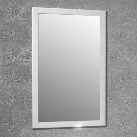 Pack miroir minéral rectangulaire, 91x56 cm, et applique Qube, Blanc - image 2