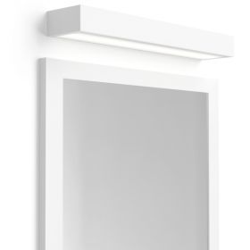 Pack miroir minéral rectangulaire, 91x56 cm, et applique Qube, Blanc