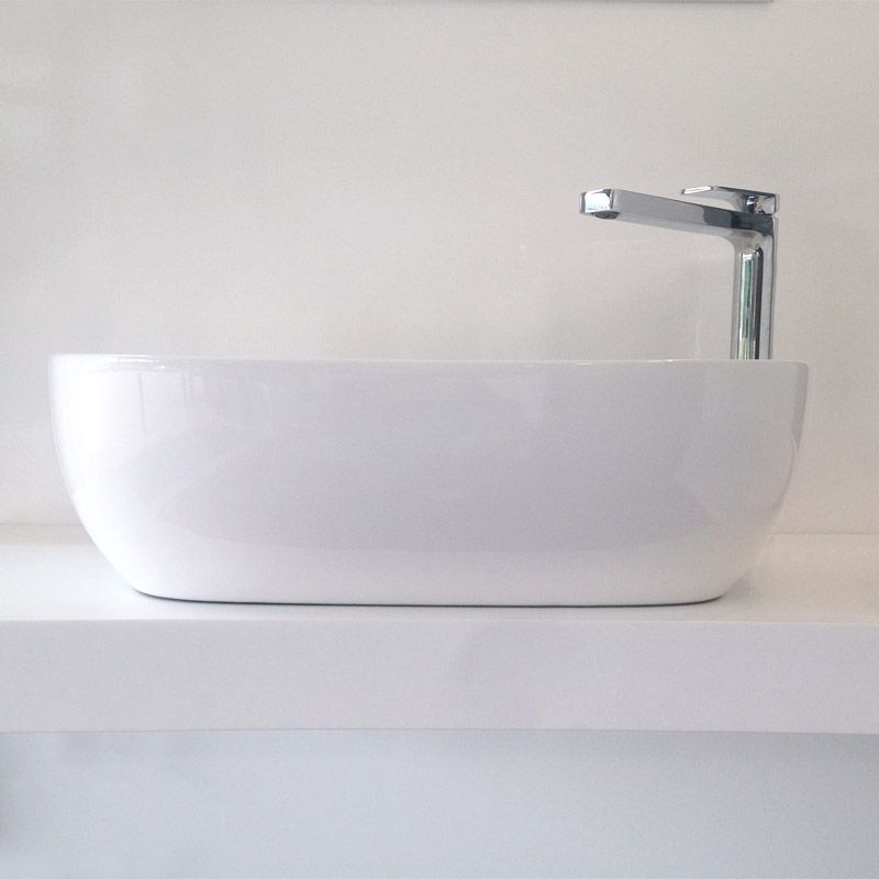 Vasque à poser blanche, 49,5x39,5 cm, Délicate