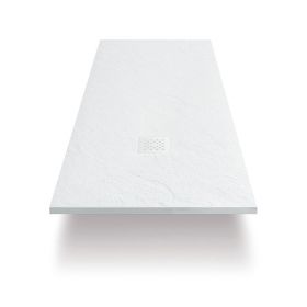 Receveur de douche 100 x 200 cm. Grille blanche, Composite Blanc, Fjord - image 2