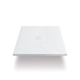Receveur de douche 70x70 cm, grille blanche, Composite Blanc, Fjord - image 2
