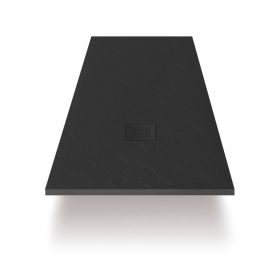 Receveur de douche 80x140, 160 ou 200 cm. Grille noire, Composite Noir, Fjord - image 2