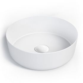 Vasque à poser blanc mat, Ø36 cm céramique fine, Art