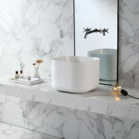 Vasque céramique blanche à poser carrée, 40 x 40 cm, Fino Prisma - image 2