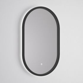 Miroir LED 50 x 80 cm avec cadre laqué noir mat, Corcega