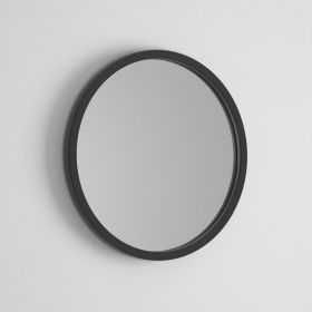 Miroir rond Ø 50 cm avec cadre laqué noir mat, Leyte