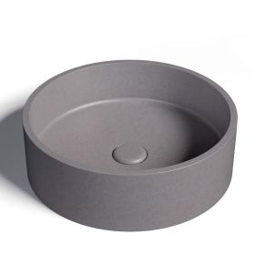Vasque béton ronde, Ø39 cm, gris ciment, T6