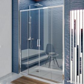 Porte de douche coulissante, 200 cm, transparente , Rhin