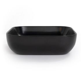 Vasque à poser 41 x 41 cm carrée, céramique, Noir mat, made in France, Desvres - image 2