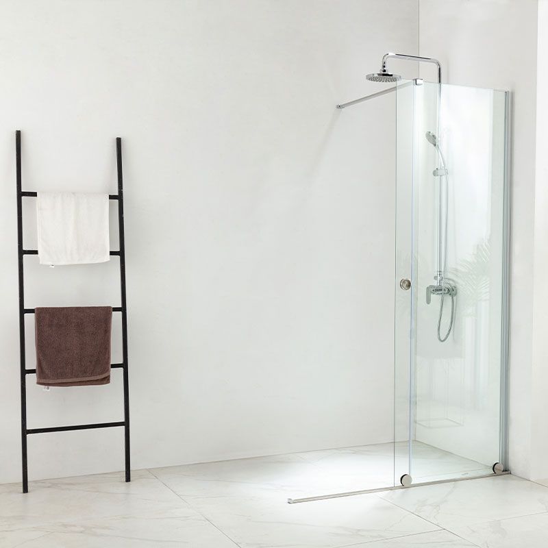 Paroi de douche fixe + porte coulissante, profilé chromé, 120 ou 140 cm, Arca