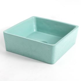 Vasque béton, 38x38 cm, vert clair, Cube
