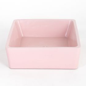 Vasque béton, 38x38 cm, rose, Cube