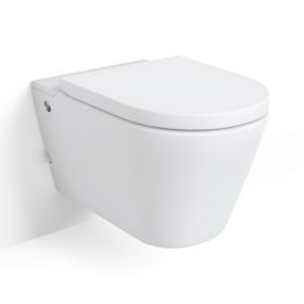 WC suspendu ne nécessitant pas de réservoir + abattant + bâti-support, blanc mat W1.0 - image 2