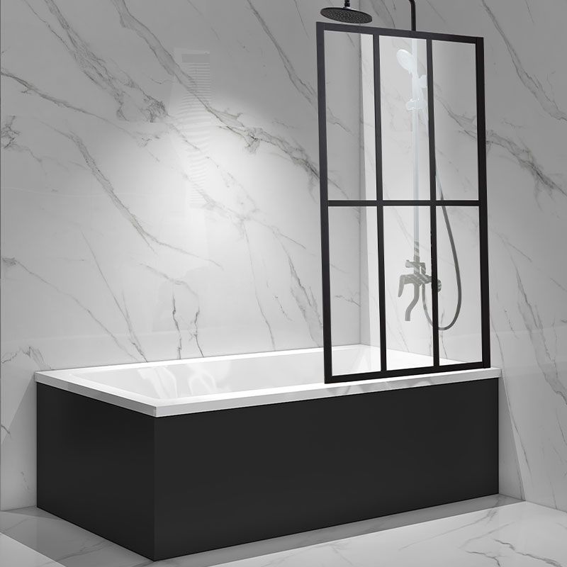 Pare-baignoire fixe 80x140 cm, profilé noir, Verrière